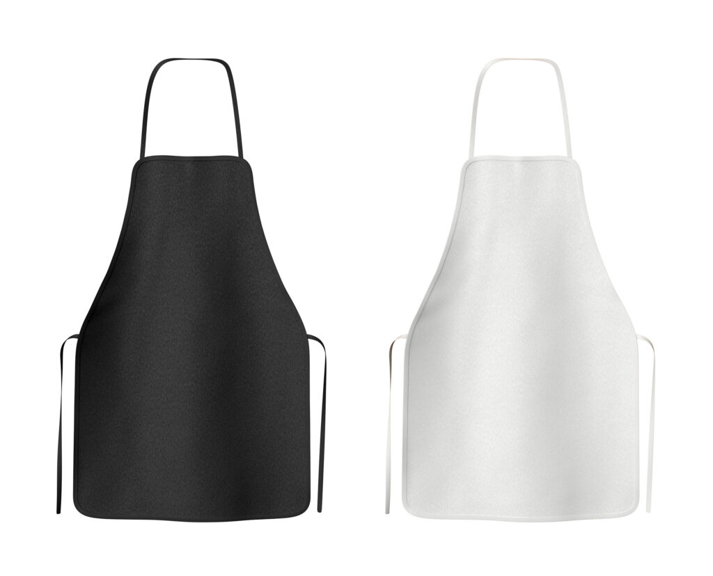 Black and white apron